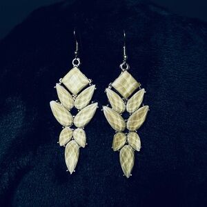 Elegant Gold / Green Leaf Drop Earrings